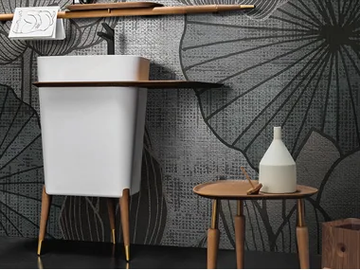 SMART CAPSULE N.1 67 - Freestanding rectangular Solid Surface washbasin by Cerasa