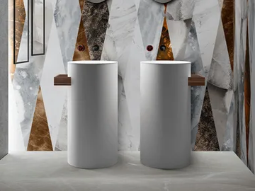 TOTEM CAPSULE N.1 12 - Freestanding round Solid Surface washbasin by Cerasa