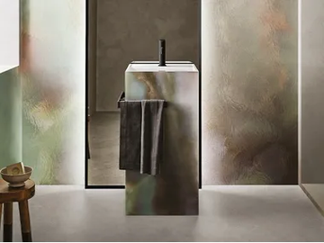 TOTEM CAPSULE N.1 16 - Freestanding rectangular Solid Surface washbasin by Cerasa