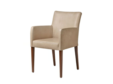 DINNER - Upholstered leather chair with armrests by Christine Kröncke Interior Design