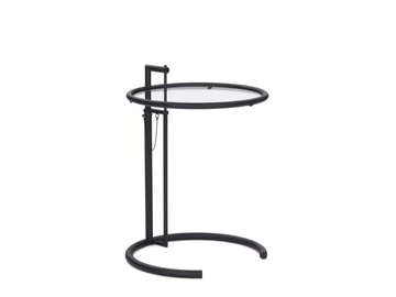 ADJUSTABLE TABLE E 1027 BLACK - Height-adjustable glass and steel coffee table by ClassiCon