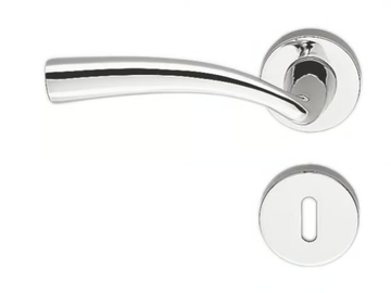 EDO MH 11 R-RY - Brass door handle on rose with lock by Colombo Design