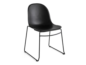 ACADEMY - Stackable sled base bonded leather chair by Connubia