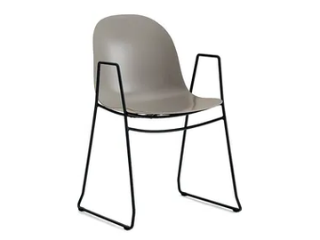 ACADEMY - Stackable sled base polypropylene chair with armrests by Connubia