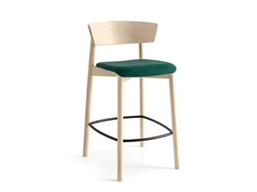 CLELIA - High beech stool with back by Connubia