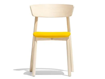 CLELIA - Stackable beech chair with integrated cushion by Connubia