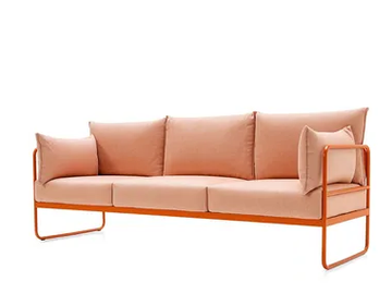 EASY - 3 seater sled base Sunbrella® garden sofa by Connubia