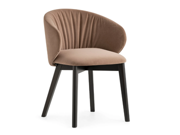 TUKA SOFT - Upholstered fabric chair with wooden legs by Connubia