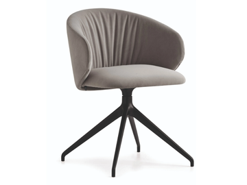 TUKA SOFT - Upholstered trestle-based fabric chair with armrests by Connubia