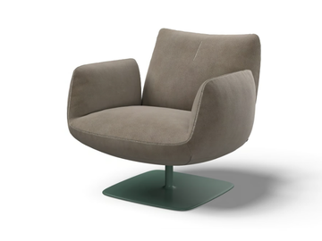 JALIS - Leather armchair with armrests by Cor