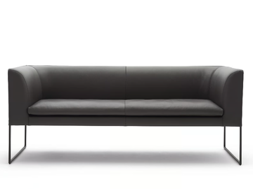 MELL - Upholstered leather bench with back by Cor