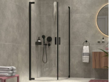 AVENUE - Semicircular glass shower cabin with hinged door by Coram