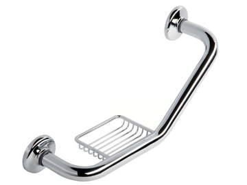 HOTEL - Metal grab bar with soap holder by Coram