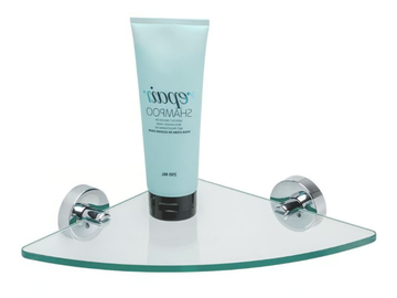 LUNA - Corner glass bathroom wall shelf by Coram