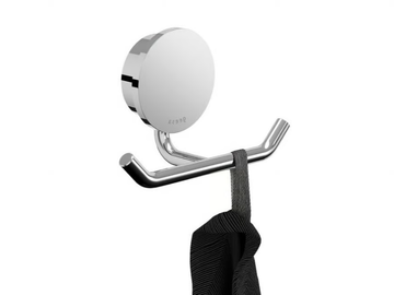 OPAL CHROME - Double stainless steel robe hook by Coram