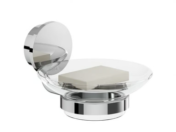 OPAL CHROME - Glass and Stainless Steel soap dish by Coram