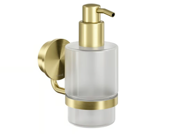 OPAL GOLD - Wall-mounted Glass and Stainless Steel Bathroom soap dispenser by Coram