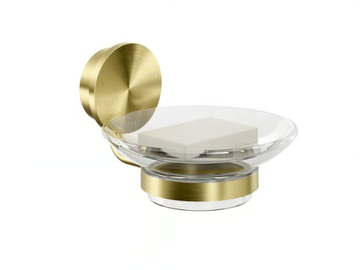 OPAL GOLD - Wall-mounted Glass and Stainless Steel soap dish by Coram