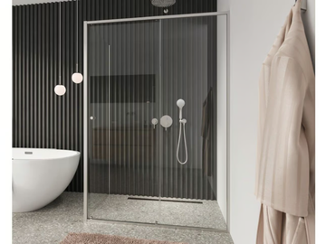 OUTLINE - Corner tempered glass shower cabin with sliding door by Coram