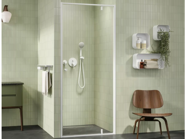 OUTLINE - Niche tempered glass shower cabin with pivot door by Coram