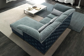 TIAGO - 3 seater tufted fabric sofa with chaise longue by CorteZari