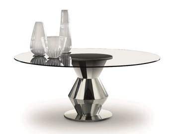 GRAND PALAIS - Round glass table by Costantini Pietro