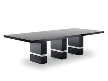 SOLUTION - Rectangular wooden table with metal details by Costantini Pietro