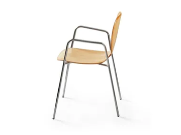 ALIS P 4L - Stackable laminate chair with armrests by Crassevig