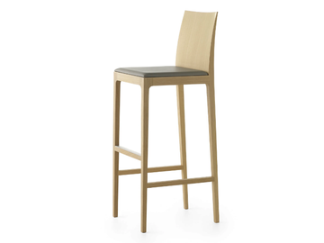 ANNA 65-82 CS - Upholstered wooden stool with back by Crassevig
