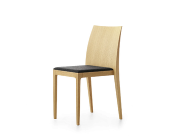 ANNA RS - Upholstered stackable wooden chair by Crassevig