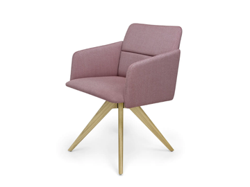 AURA P WP - Swivel trestle-based fabric chair by Crassevig