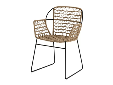 EMMA P/SB - Sled base steel and rope chair with armrests by Crassevig