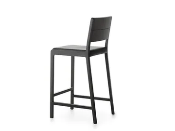 ESSE 65-82 - High upholstered solid wood stool by Crassevig