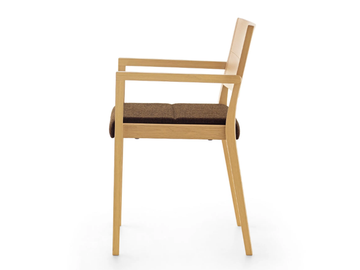 ESSE PS - Upholstered stackable chair with armrests by Crassevig