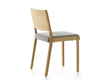 ESSE RS - Upholstered stackable solid wood chair by Crassevig