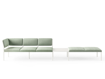 PLUG B - Modular fabric bench seating with back by Crassevig
