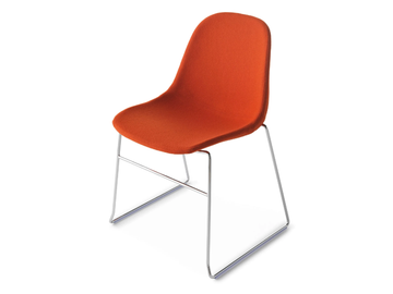 POLA LIGHT R SB - Stackable sled base upholstered chair by Crassevig