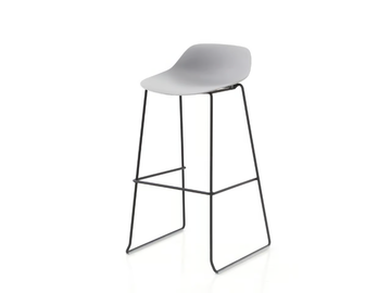 POLA LOW 73/SB - Sled base polypropylene barstool with footrest by Crassevig