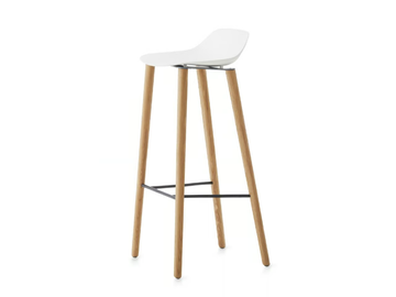 POLA LOW 82/4W - High polypropylene barstool with footrest by Crassevig