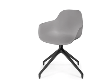 POLA ROUND P PB - Trestle-based polypropylene chair with armrests by Crassevig