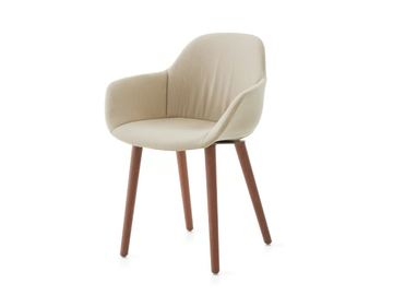 POLA ROUND P/4W OU - Upholstered fabric chair with armrests by Crassevig