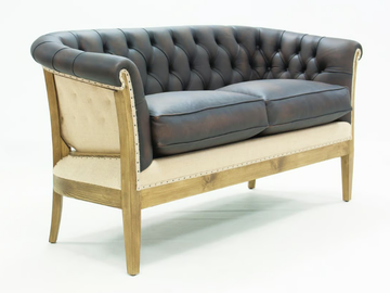 CLASS ESSENCE - 2 seater tufted leather sofa by Crearte Collections