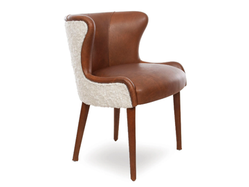 GOM ARM CHAIR HAND PATINA - Upholstered leather chair with armrests by Crearte Collections