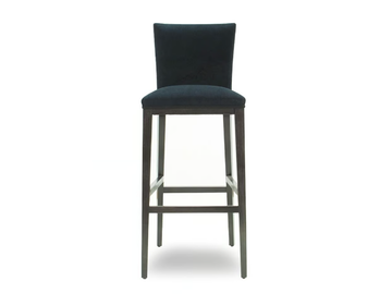 LUXOR ESSENCE - High velvet stool with footrest with back by Crearte Collections