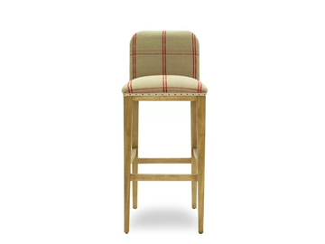 MAURO ESSENCE - High fabric stool with footrest with back by Crearte Collections