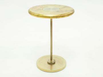 PLANET - Round coffee table with printed MDF top and metal base by Crearte Collections