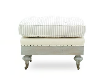 RUFUS ESSENCE - Upholstered fabric footstool by Crearte Collections