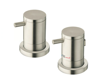 CRIXX142 - Deck mounted thermostatic stainless steel bathtub tap with diverter by CRISTINA Rubinetterie