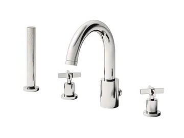 CROSS ROAD CRICR126 - Bathtub set with hand shower with individual rosettes by CRISTINA Rubinetterie