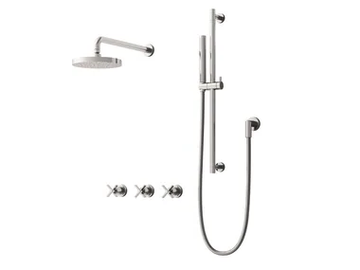 CROSS ROAD CRICR161 - Wall-mounted shower panel with overhead shower by CRISTINA Rubinetterie